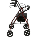 Rollator with Fold Up and Removable Back Support and Padded Seat