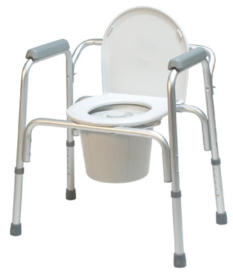 3-in-1 Aluminum Commode with Removable Back Bar